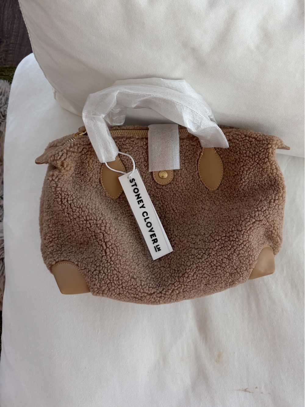 Stoney Clover Lane Brown Teddy Shearling Sherpa Pouchette